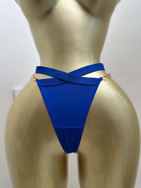 String bleu sexy élastique