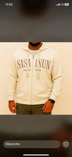 Sweat à capuche zippé homme