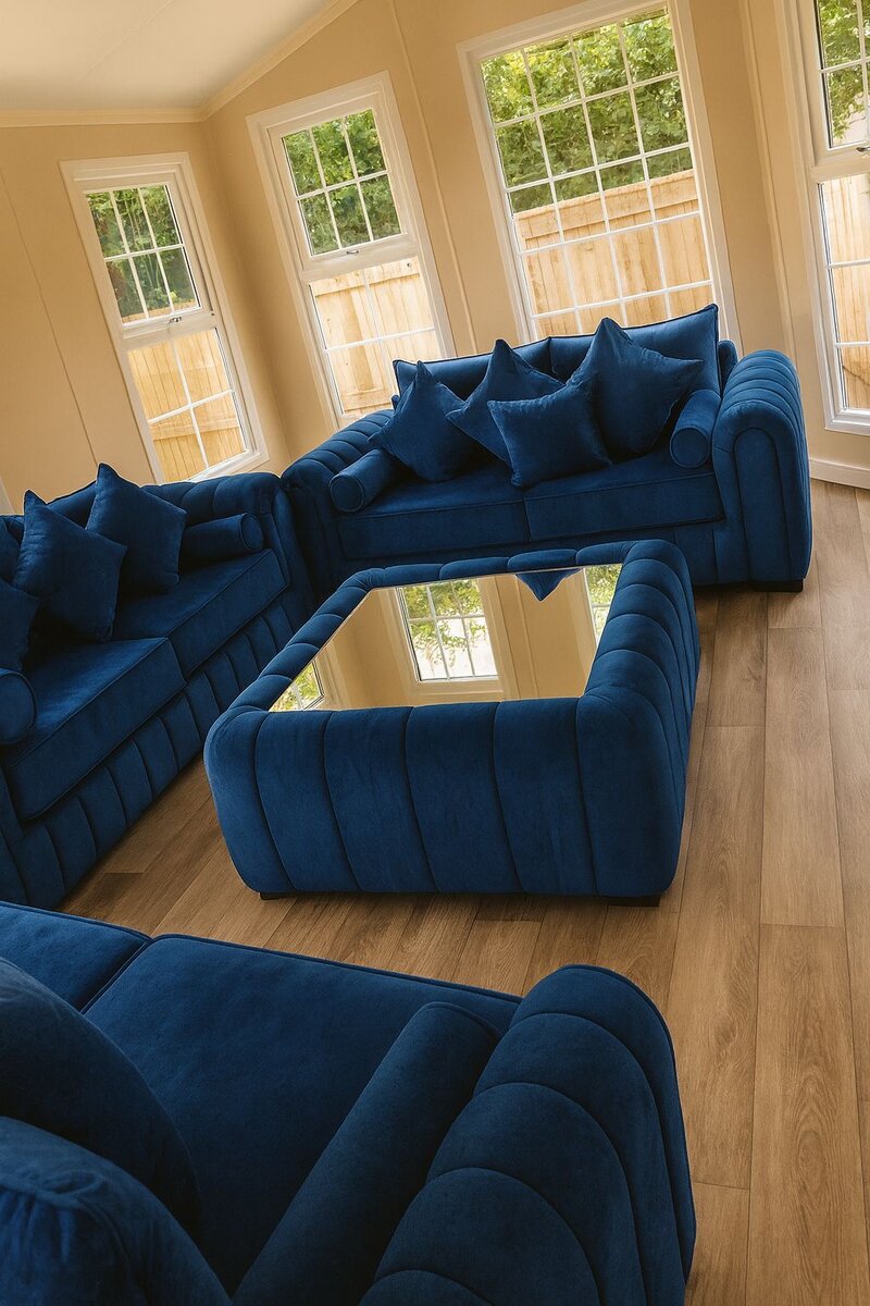 Canapé d'angle moderne en velours