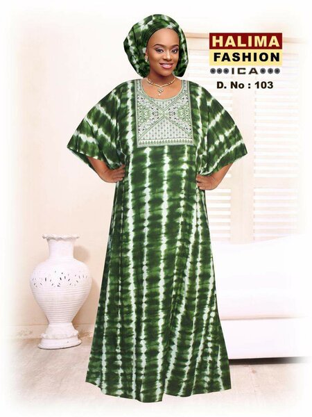 Robe Kaftan Verte Élégante