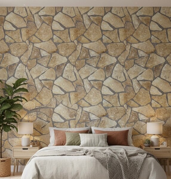 Papier peint effet pierre naturelle