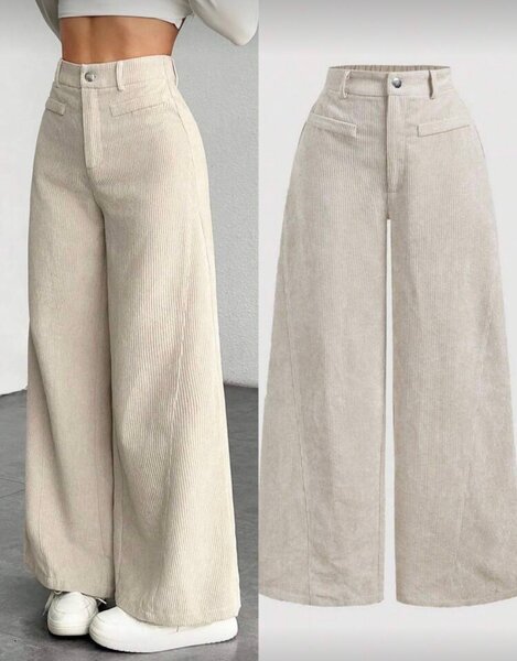 Pantalon large en velours