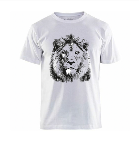 T-shirt Lion Homme Blanc