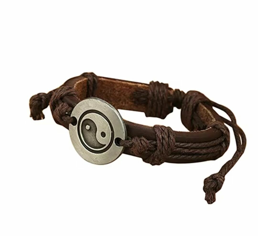 Bracelet en cuir yin-yang