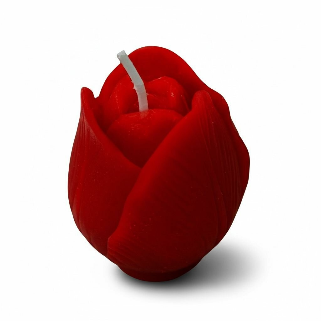 Bougie rouge en forme de rose