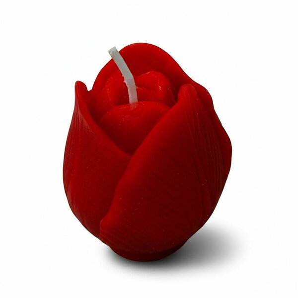 Bougie rouge en forme de rose