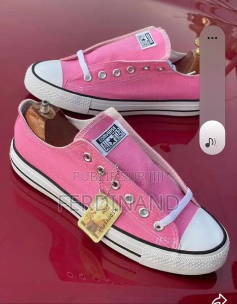 Baskets Roses en Toile