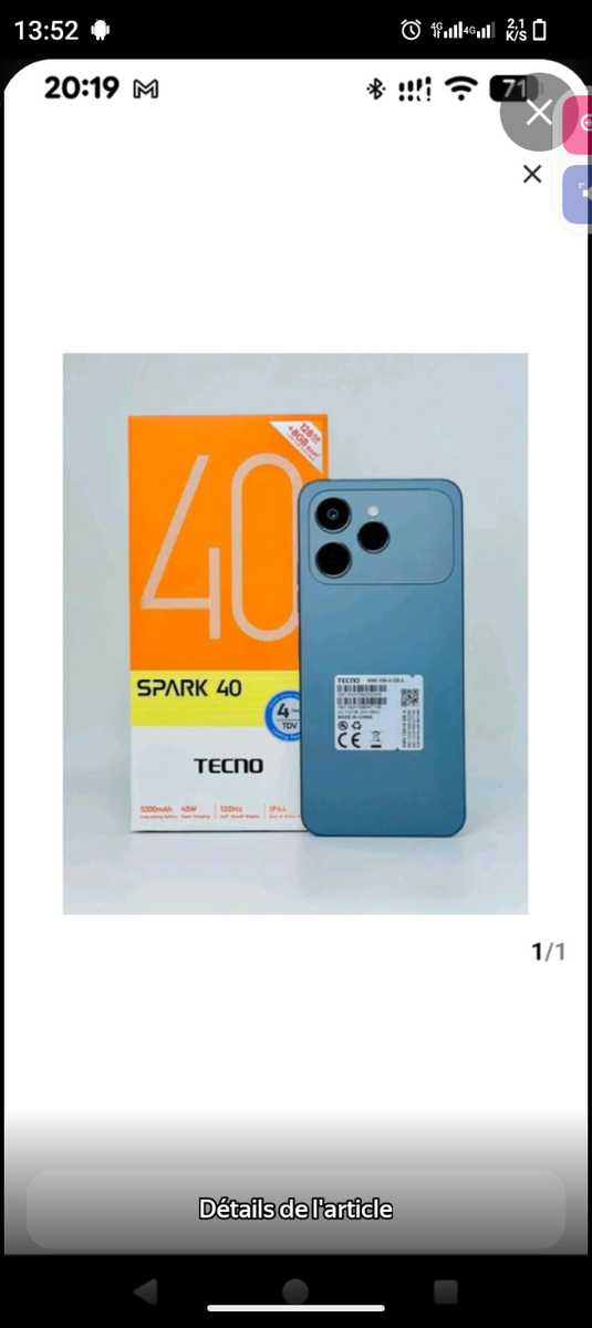 Smartphone Tecno Spark 40