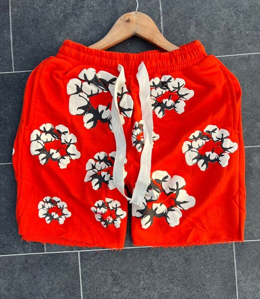 Shorts fleuris orange vif