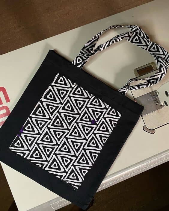 Sac cabas en tissu géométrique