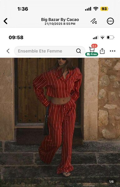 Ensemble d'été rayé femme