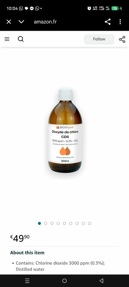 Dioxyde de Chlore 3000 ppm