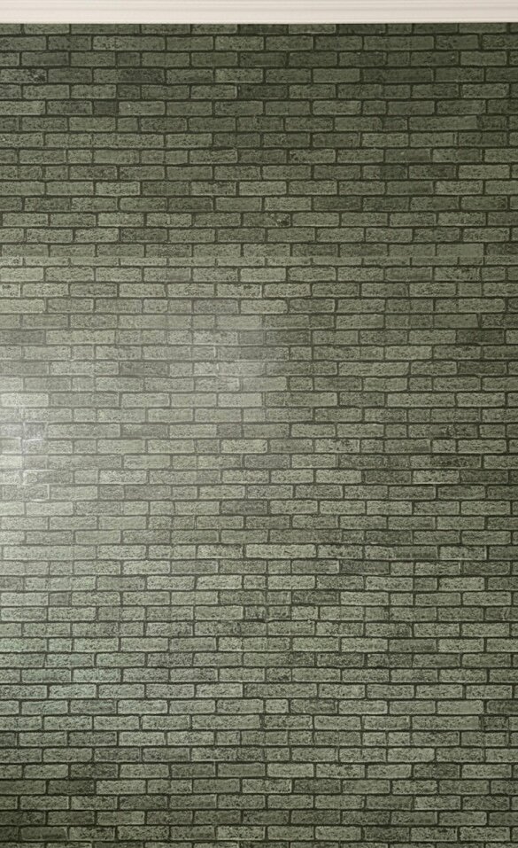 Papier peint brique verte
