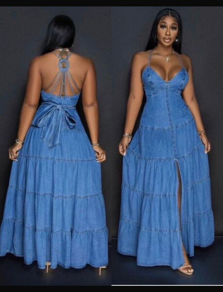 Robe longue en jean élégante