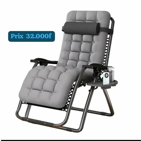 Chaise pliante inclinable dossier haut