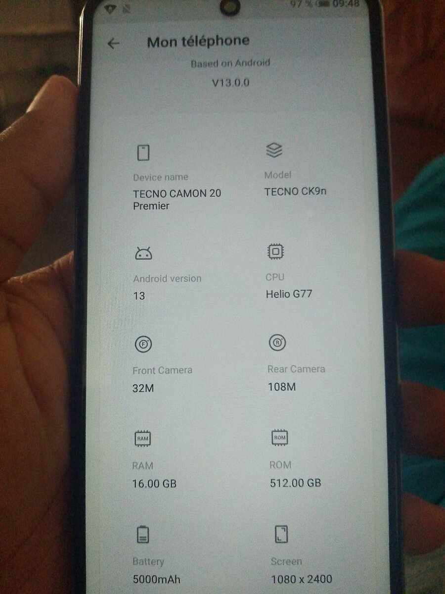 Smartphone TECNO CAMON 20