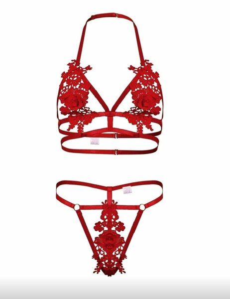 Lingerie sexy en dentelle rouge