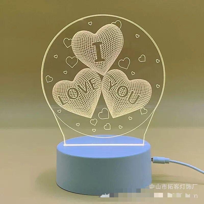 Lampe LED 3D Amour