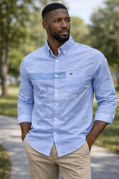 Chemise Homme Bleu Élégante