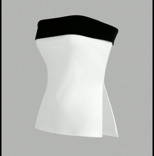 Top bustier bicolore élégant