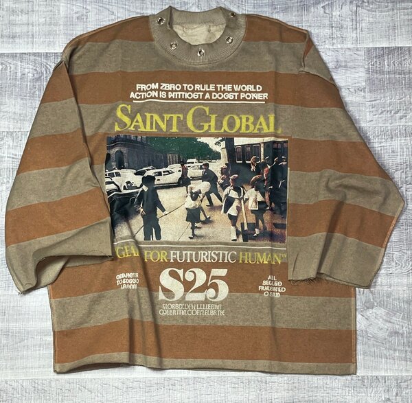 Sweat-shirt Vintage Rayé Logo