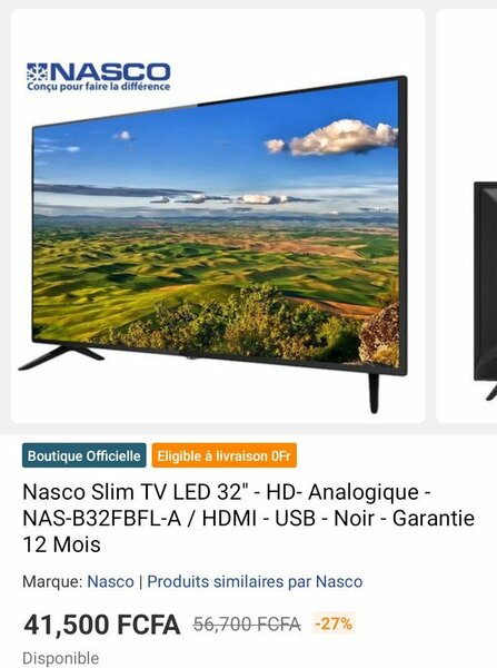 Nasco TV LED 32" HD