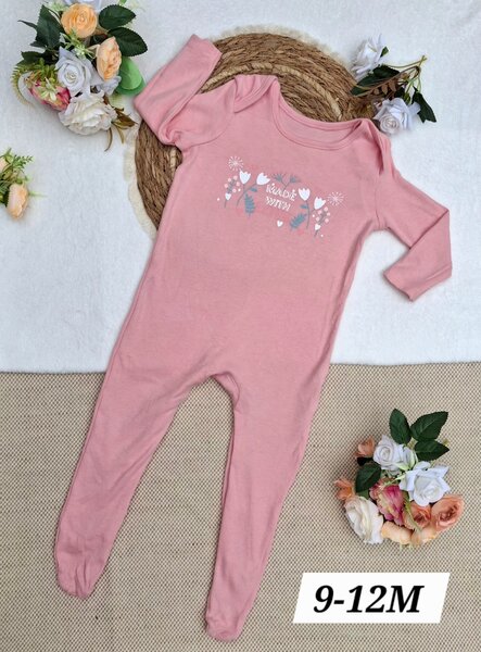 Pyjama bébé rose imprimé floral