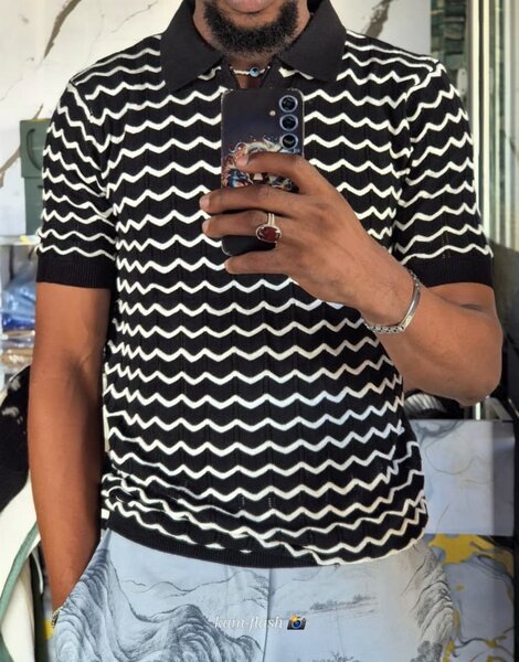 Polo à rayures zigzag élégantes