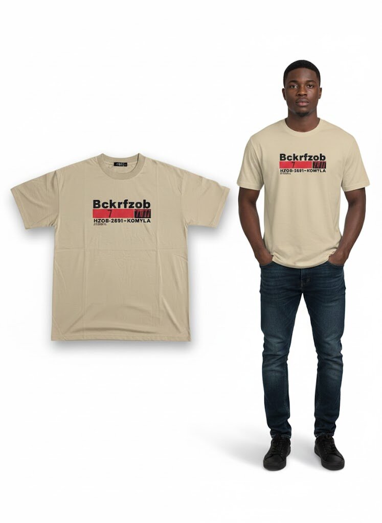 T-shirt beige imprimé moderne