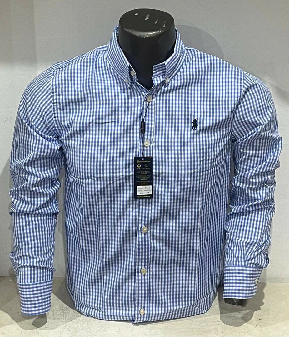 Chemise homme en coton à carreaux