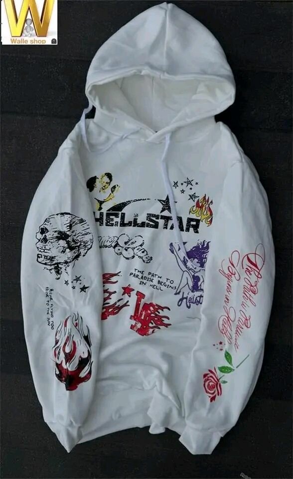 Hoodie imprimé graphique blanc