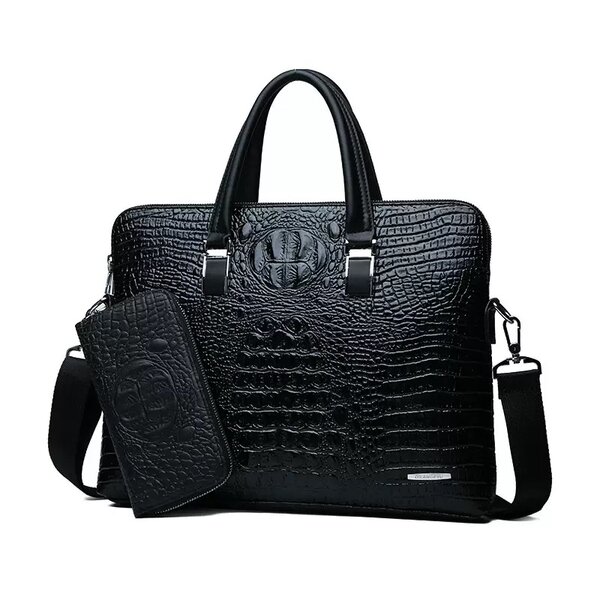 Sacoche en cuir crocodile