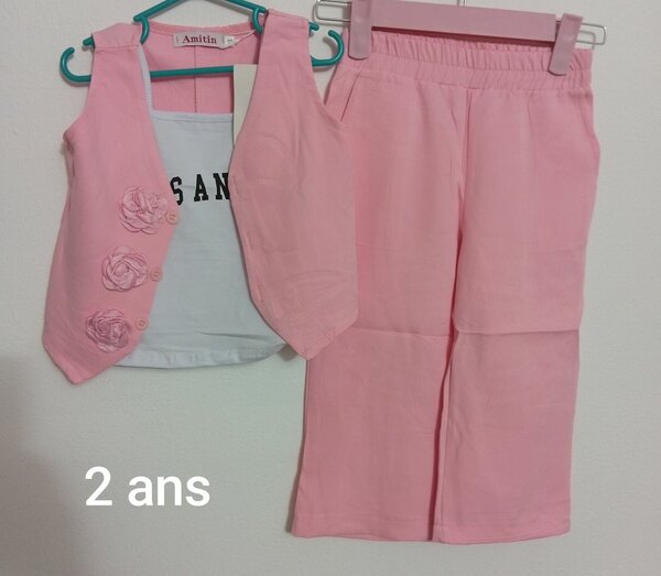 Ensemble fille 2 ans rose