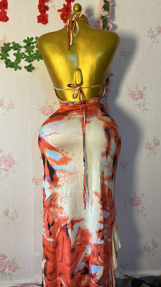 Robe longue imprimée fluide