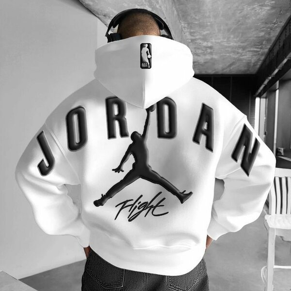 Sweat à capuche Jordan blanc pour homme
