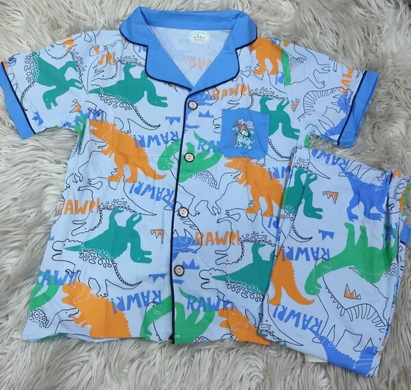 Pyjama enfant dinosaure bleu