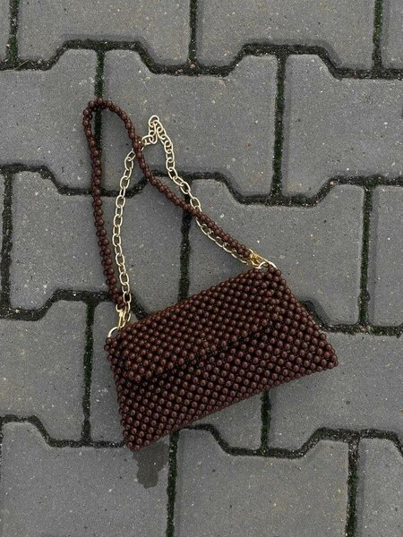 Sac bandoulière perles chic