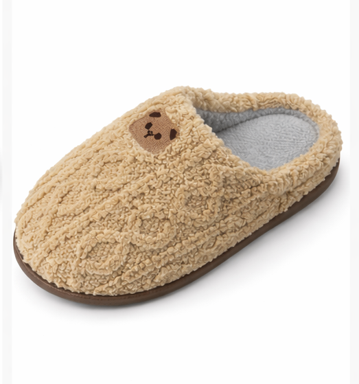 Pantoufles en peluche ours