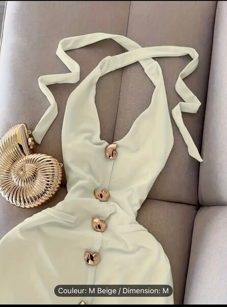 Robe Crayon Beige Élégante