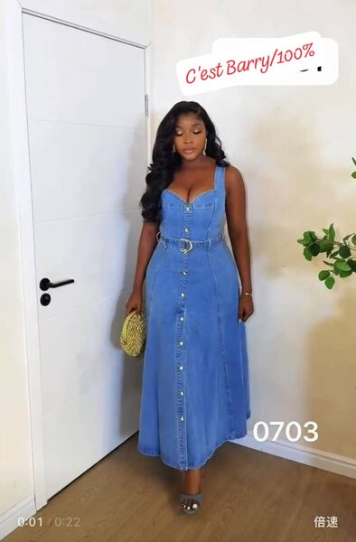 Robe longue en jean élégante