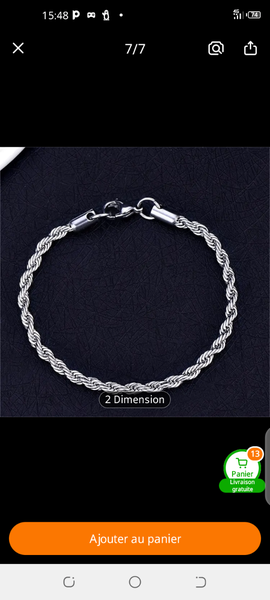Bracelet en argent pour homme
