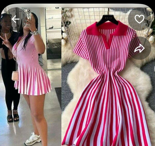 Robe rayée évasée femme