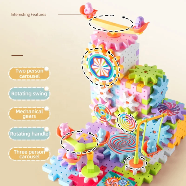 Blocs de construction éducatifs motorisés pour enfants