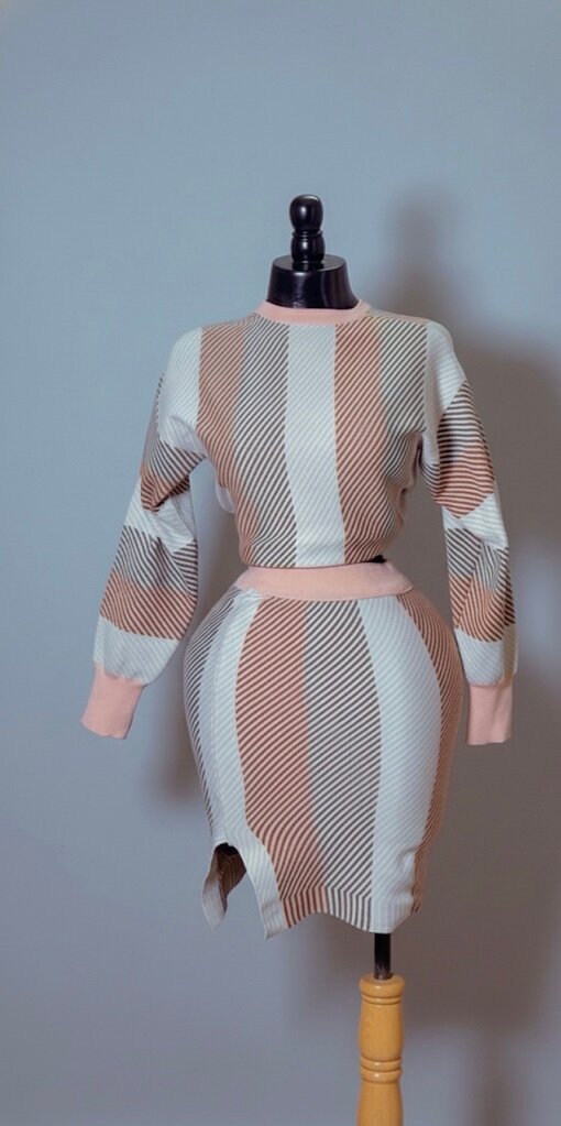 Ensemble Jupe Pull Rayé Chic
