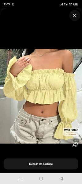 Top bandeau jaune chic