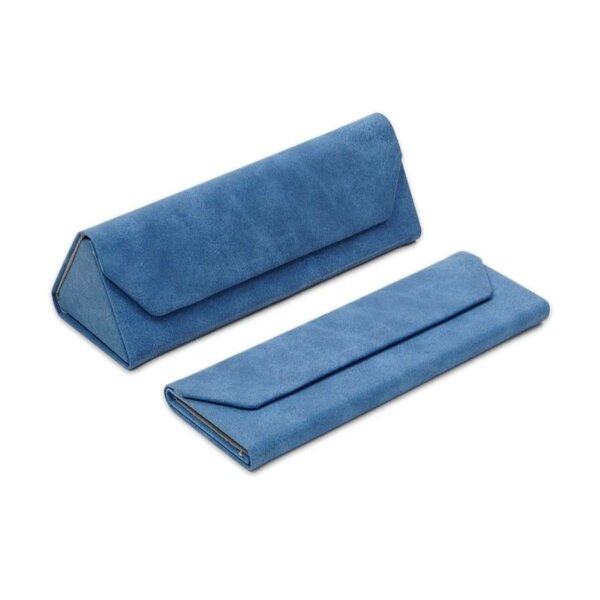 Étui à lunettes pliable bleu