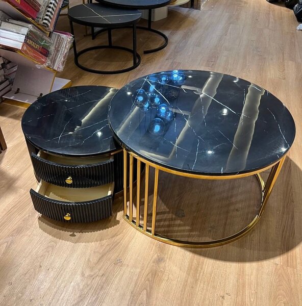 Table basse ronde en marbre