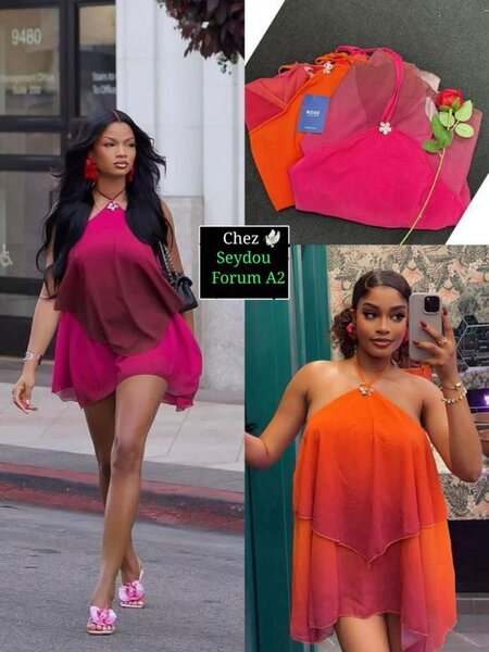 Robe orange dégradé pour femme