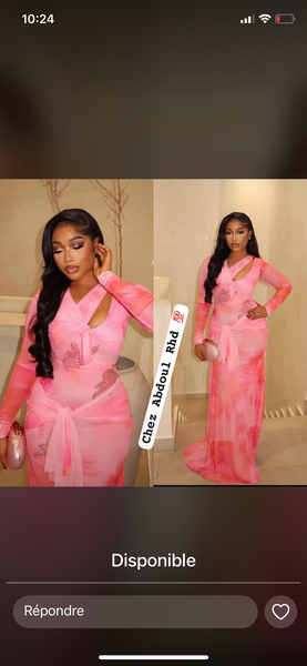 Robe Longue Élegante Rose