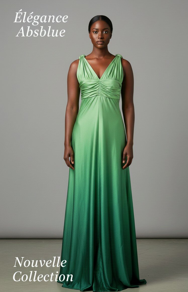 Robe longue élégante verte